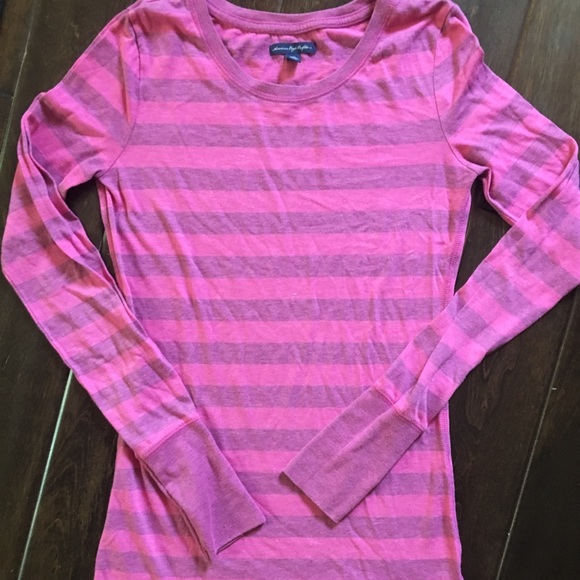 purple and pink striped long sleeve - Picture 1 of 2